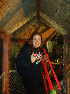 Avery at the beginning of the exhibit... we even bounced on lilly pads!!!